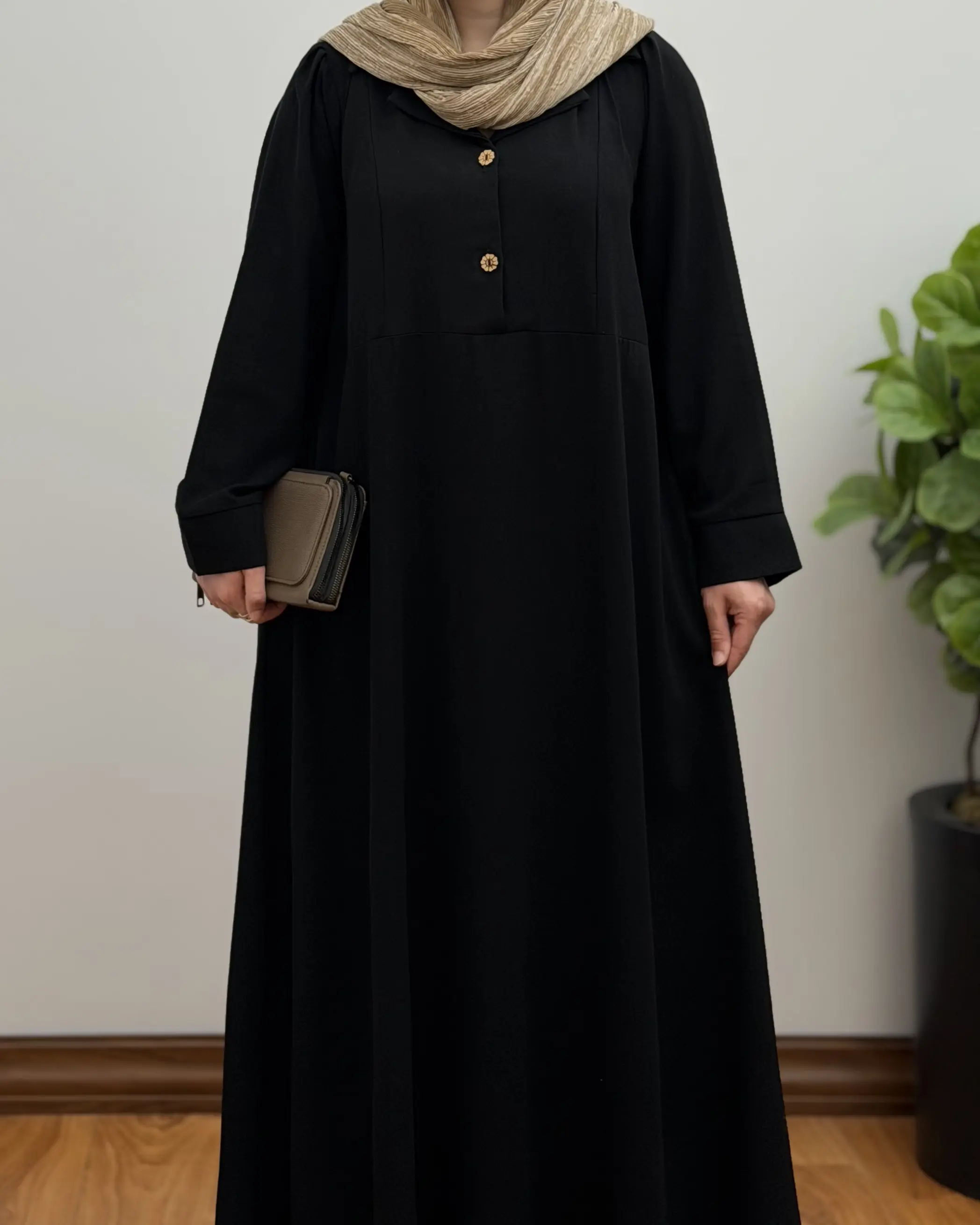 مانتو زنانه بلند شانتون مدل آیین(ویژه محرم)